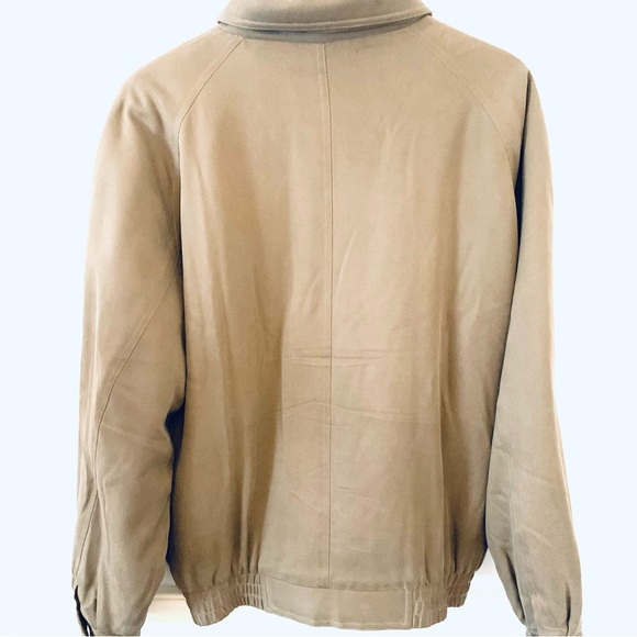 CYPRESS GROVE Short Oversized Trench Coat, Bomber Jacket Silk Gaberdine, tan - Picture 3 of 10